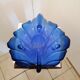 Leaf tray fruit basket in blue glass
