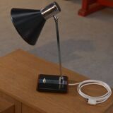 Black lacquered and chrome metal desk lamp, Italian design, circa 1970s