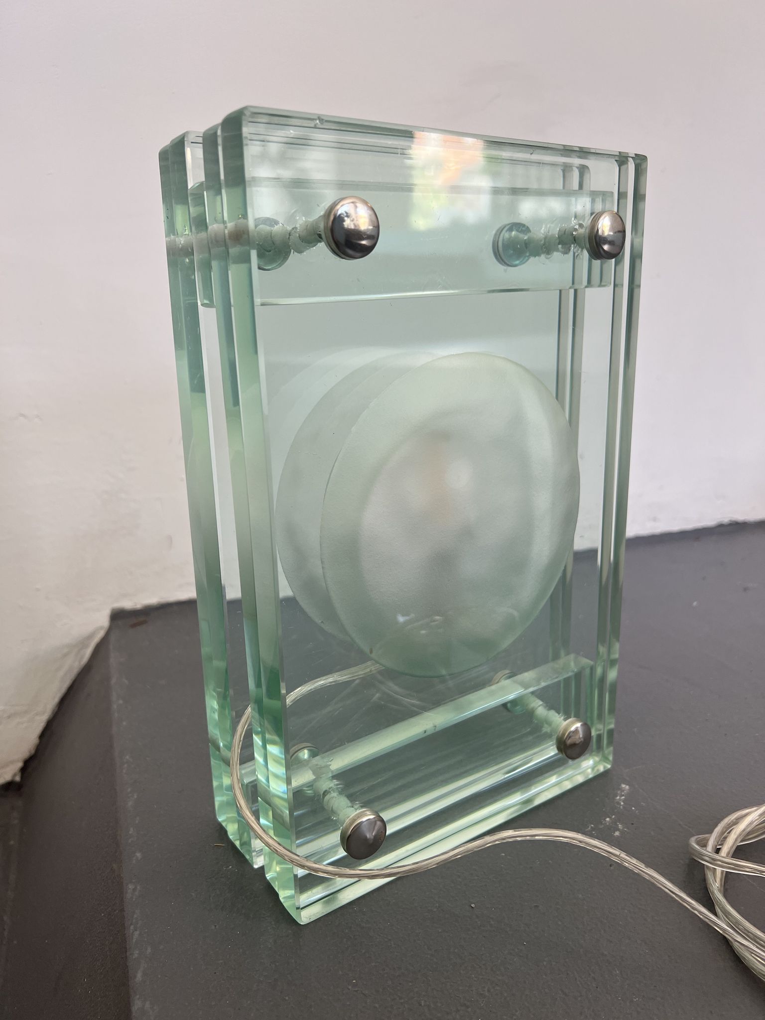 Italian Modern thick glass table lamp from 70s