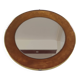Vintage round mirror in brass and velvet