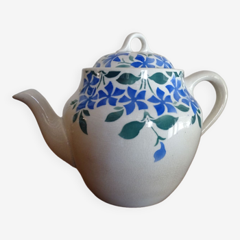 Teapot faience KG Lunéville - Model PERIWINKLE signed