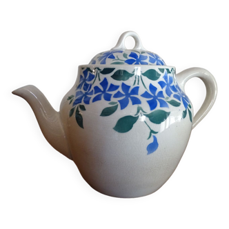 Teapot faience KG Lunéville - Model PERIWINKLE signed