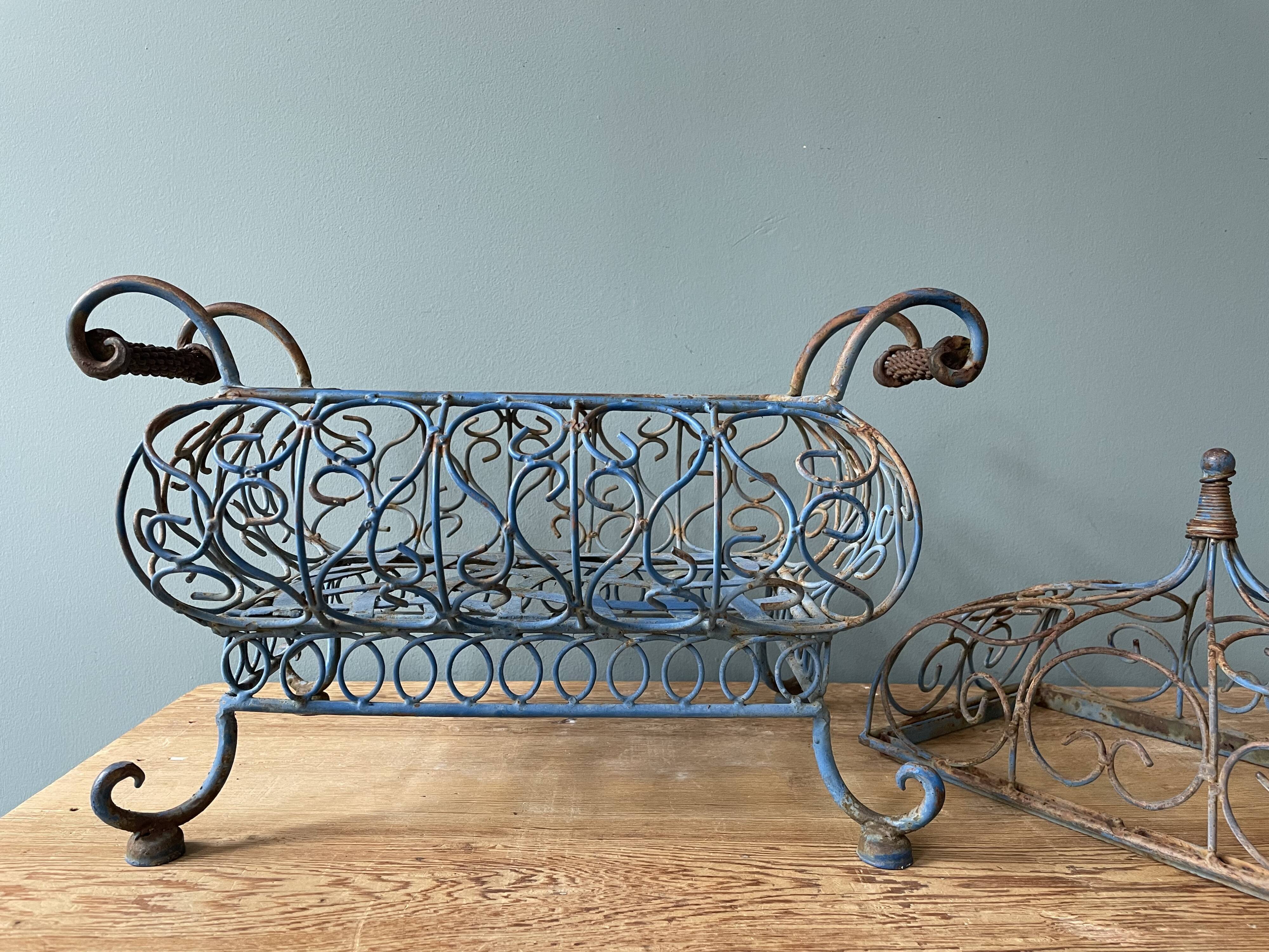 Decorative wrought iron basket