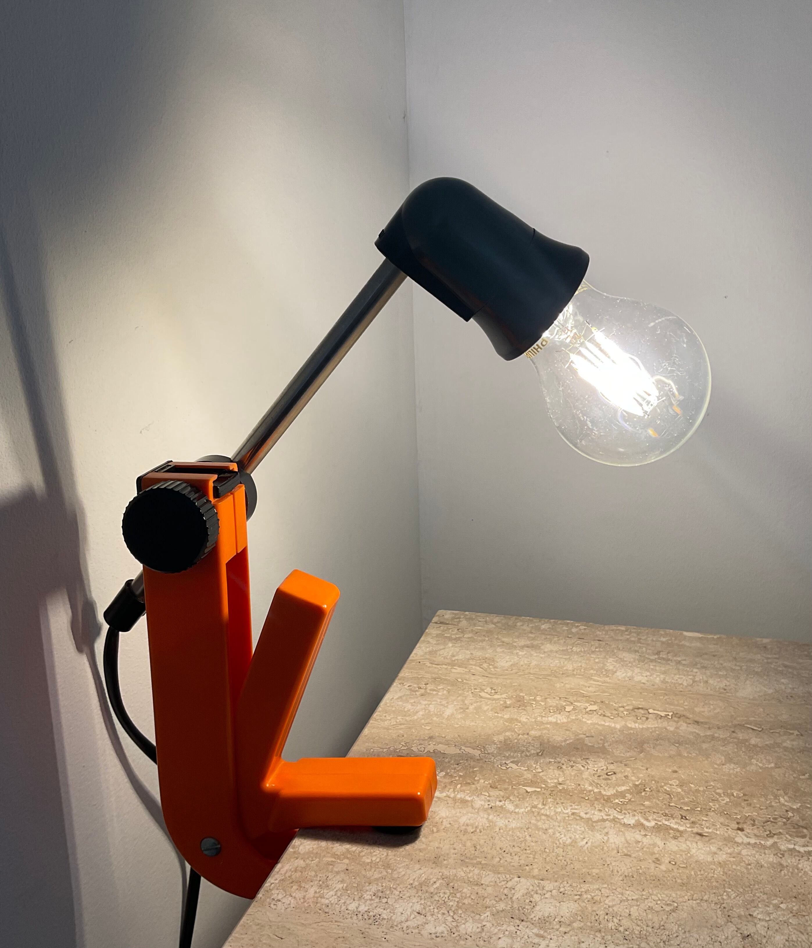 Clamp lamp "Review" by Klemmleuchte Germany 70s