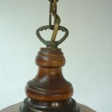 Vintage suspension cut in fluted pale pink opaline glass