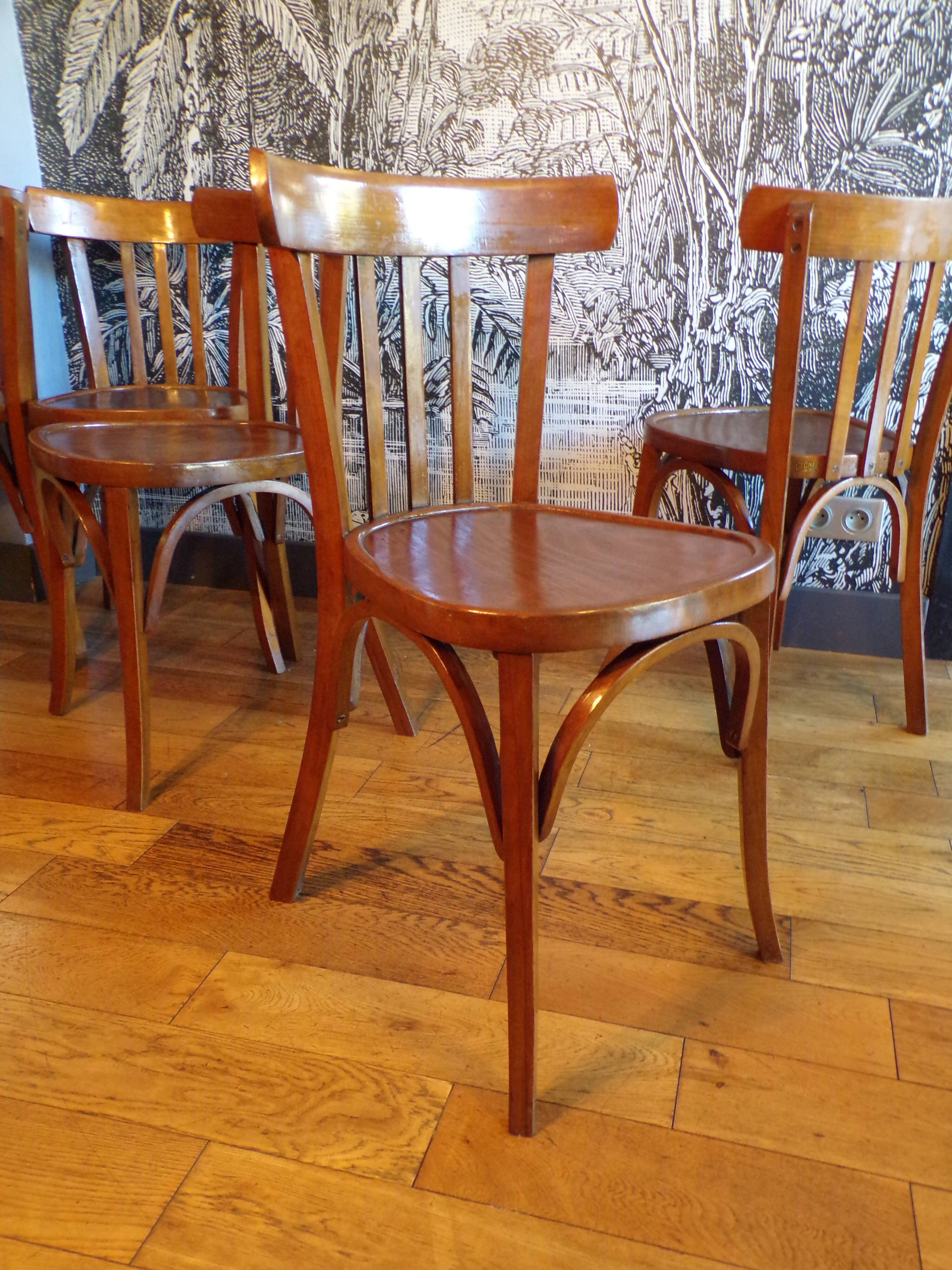 Set of 5 Gignez bistro chairs