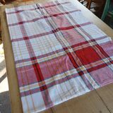 Old checkered tablecloth