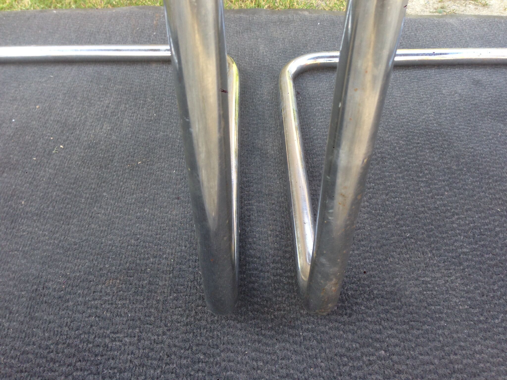 Pair of chairs B 32 Cesca Skaï blue by Marcel Breuer vintage 1960