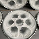 Assiettes à coquillages barbotine "Moulin des loups",