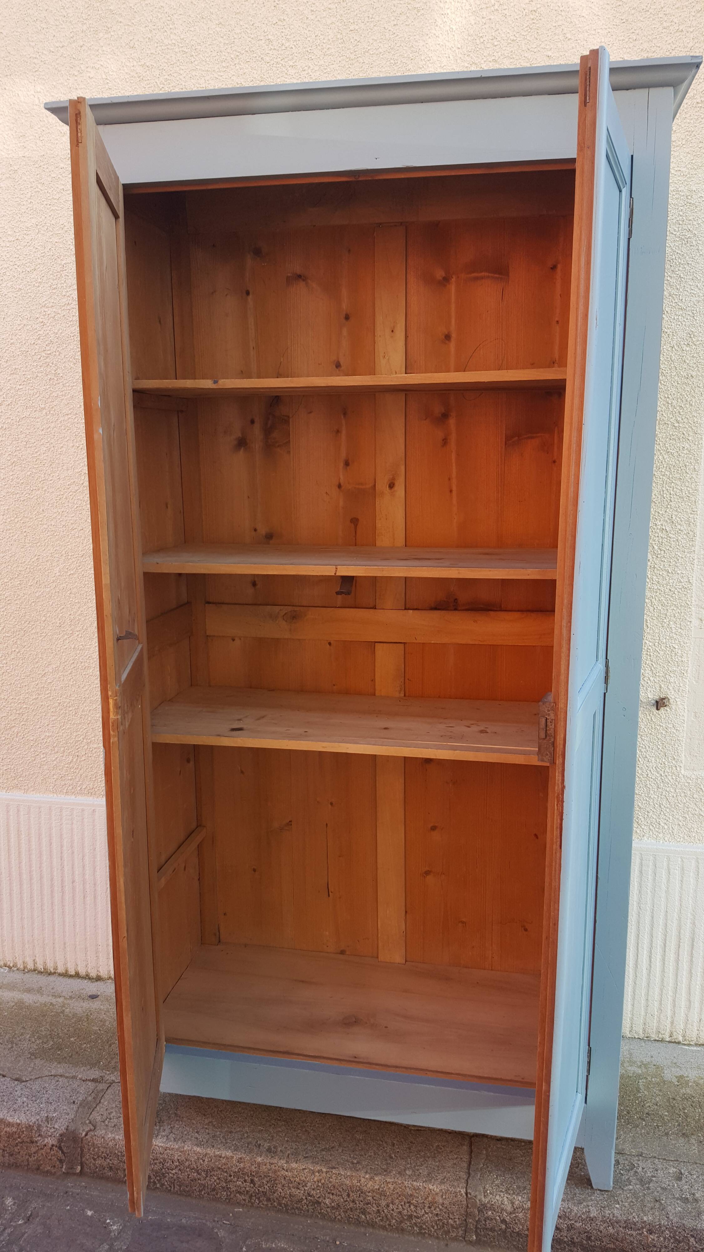 Grey blue Parisian wardrobe