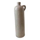 Antique grey stoneware bottle with vintage handle