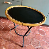 Vintage rattan side table