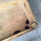 adult-sized desk with black flap & raw natural