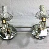 Pair of glass and mirror sconces