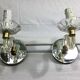 Pair of glass and mirror sconces