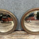 Pair of mirrors called "witch's eye" with patinated golden frame style Napoleon III