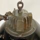 Black Enamel and Cast Iron Industrial Cage Pendant Light, 1950s