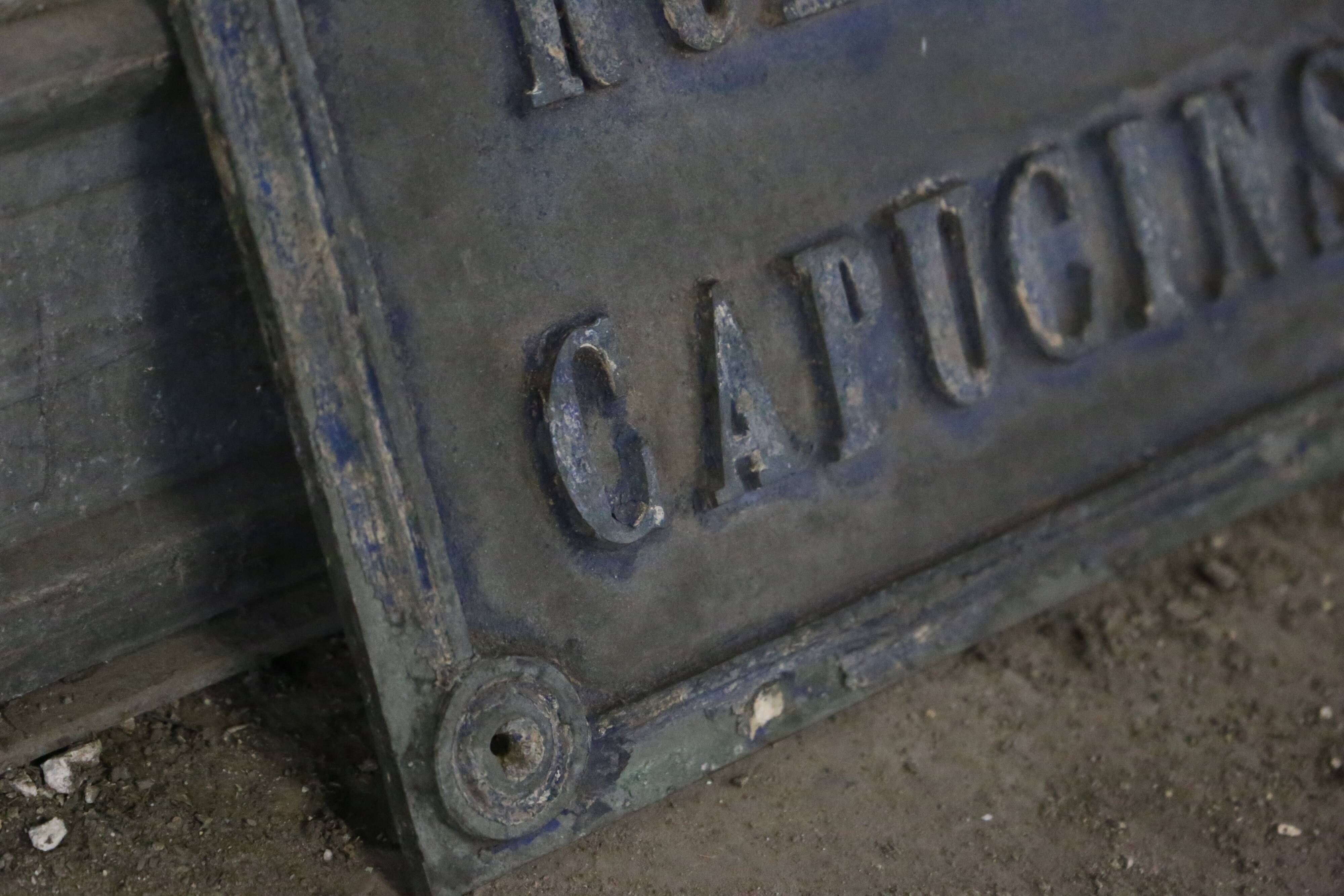Antique street sign, cast iron, 19th century