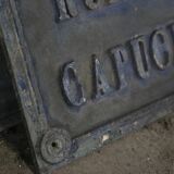 Antique street sign, cast iron, 19th century