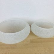 Pair of speckled glass ball wall lights from Vianne, half sphere