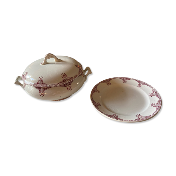 Soupière et plat Terre de fer Saint Amand