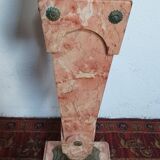 Colonne haute en marbre rose et bronze style Louis XVI