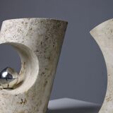 Lampes de table en travertin par Giuliano Cesari et Enrico Panzeri pour Nucleo Sormani, 1971