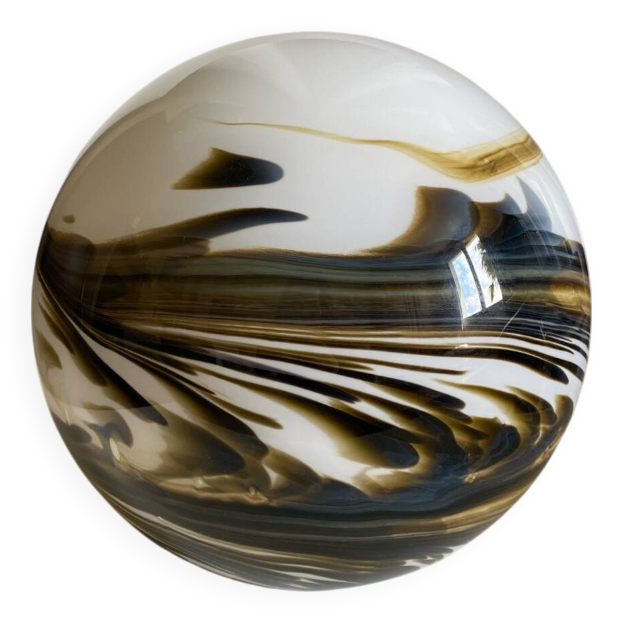 Marbled blown glass globe lampshade