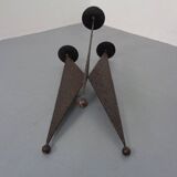 Brutalist German Iron Candleholder, 1960s