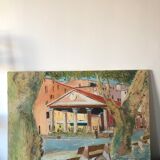 Corsican village landscape table