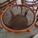 Sofa armchairs and coffee table in vintage rattan of six pieces