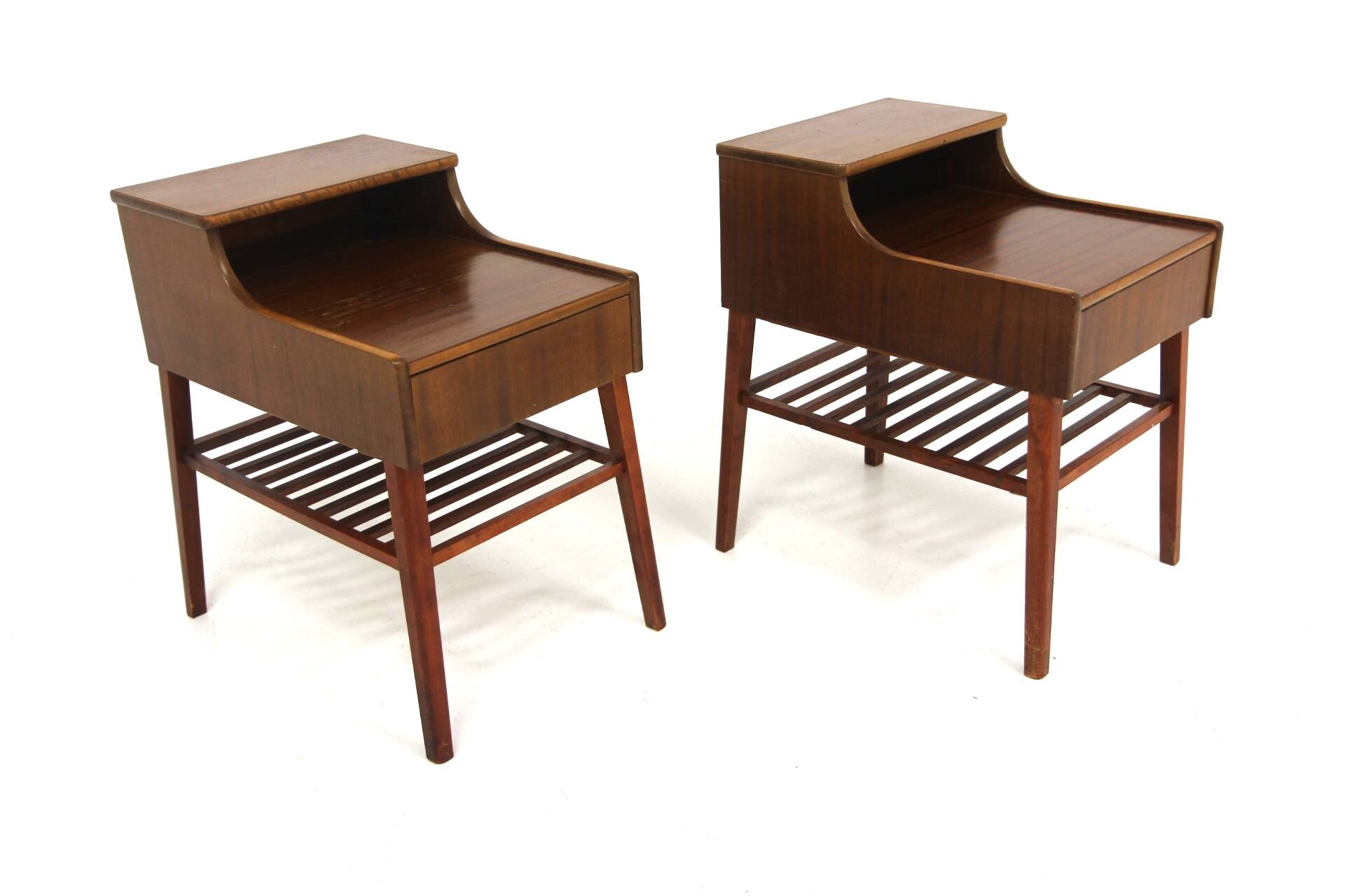 Set of 2 Scandinavian mahogany bedside tables, Sweden, 1960