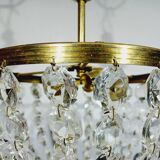 2-light brass and crystal ceiling light