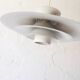 Danish beige metal pendant light, 1960