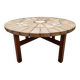 Danish vintage round stone coffee table 'Natures spirit'