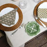 Tablecloth in upcycled linen beige chiné