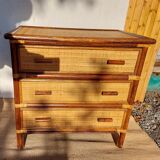 Wicker chest of drawers, canning and bamboo wood