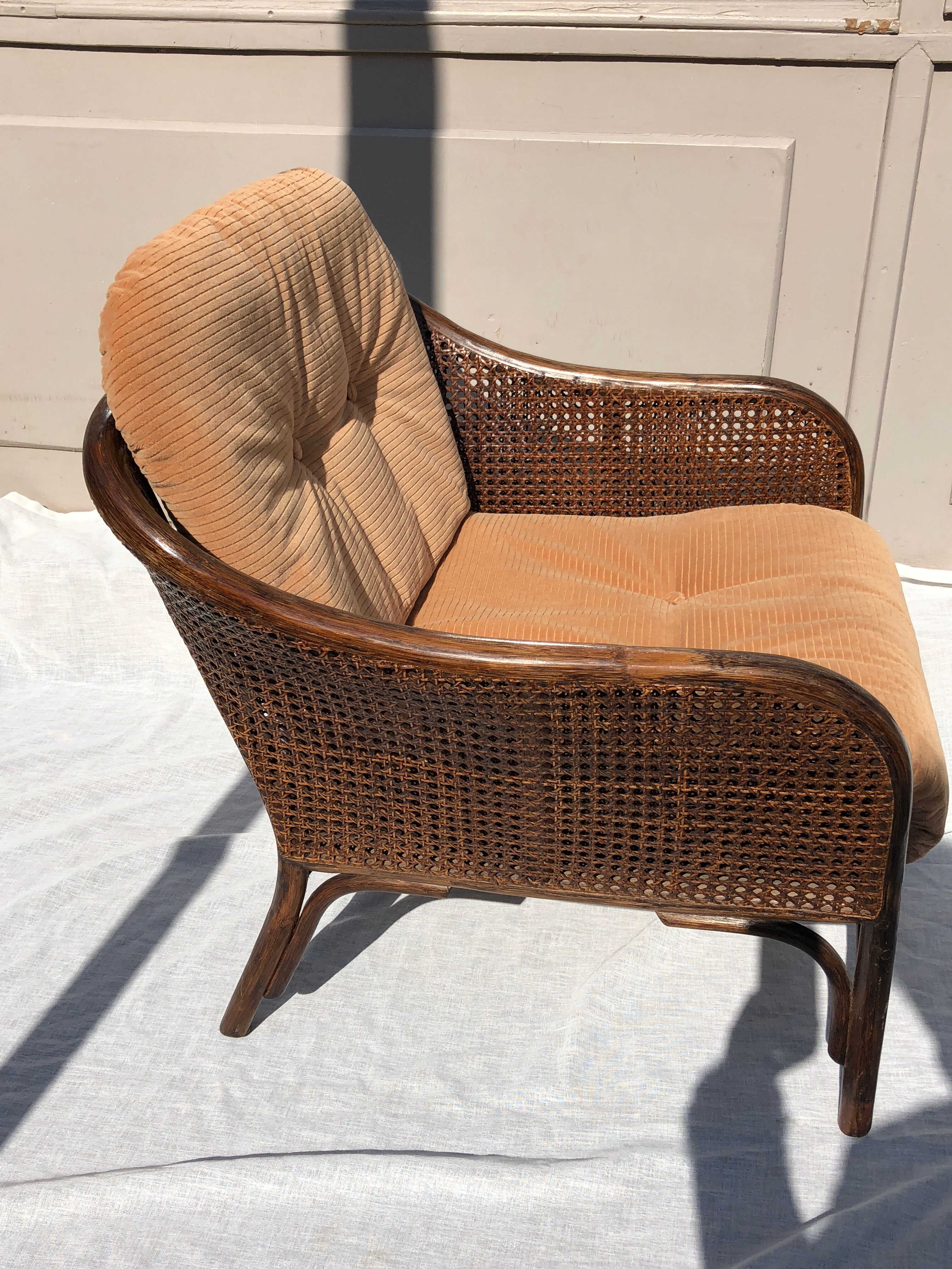 Rattan armchair and cane kok