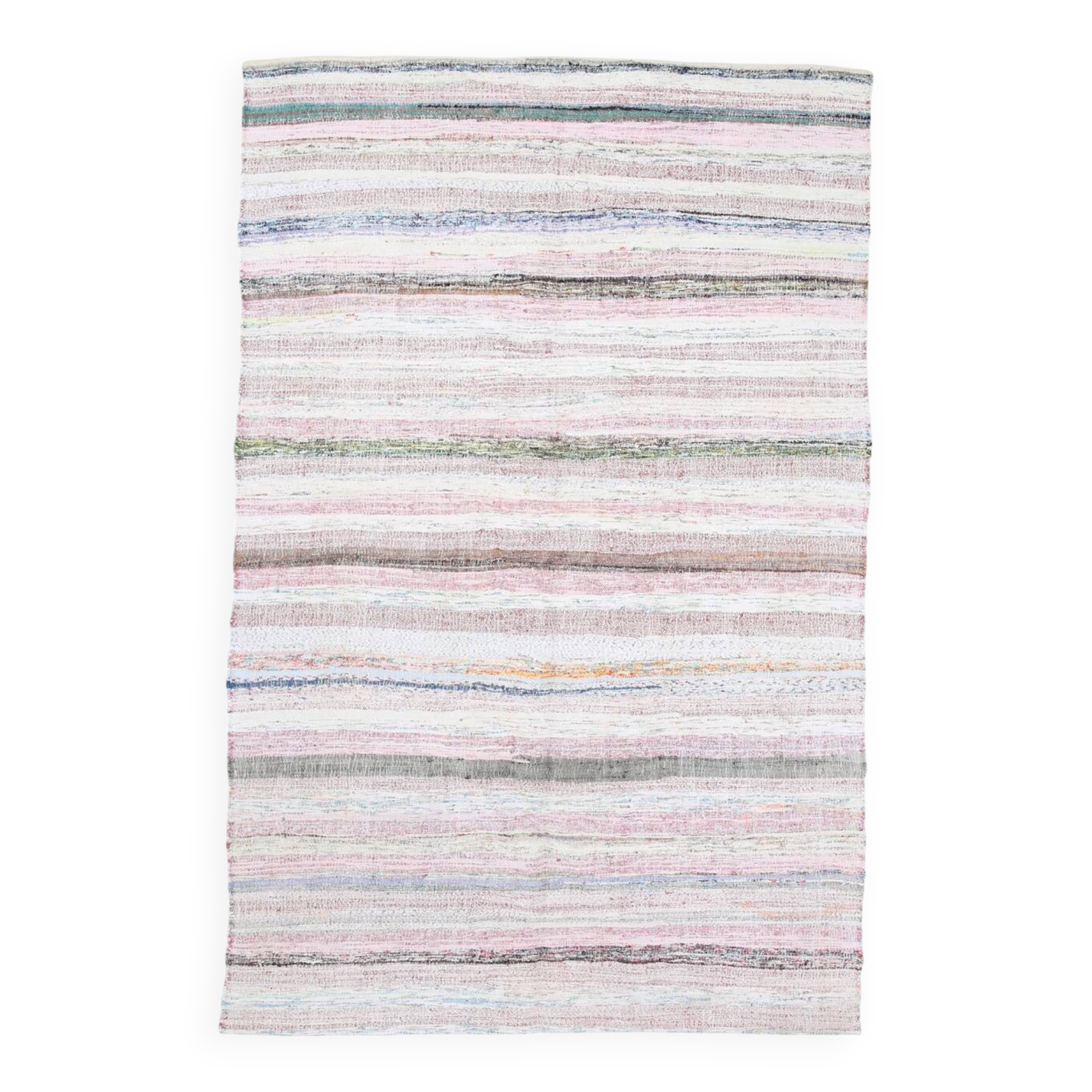 5x8 Vintage Striped Multicolor Rug Boho Pastel Design, 166x257 Cm