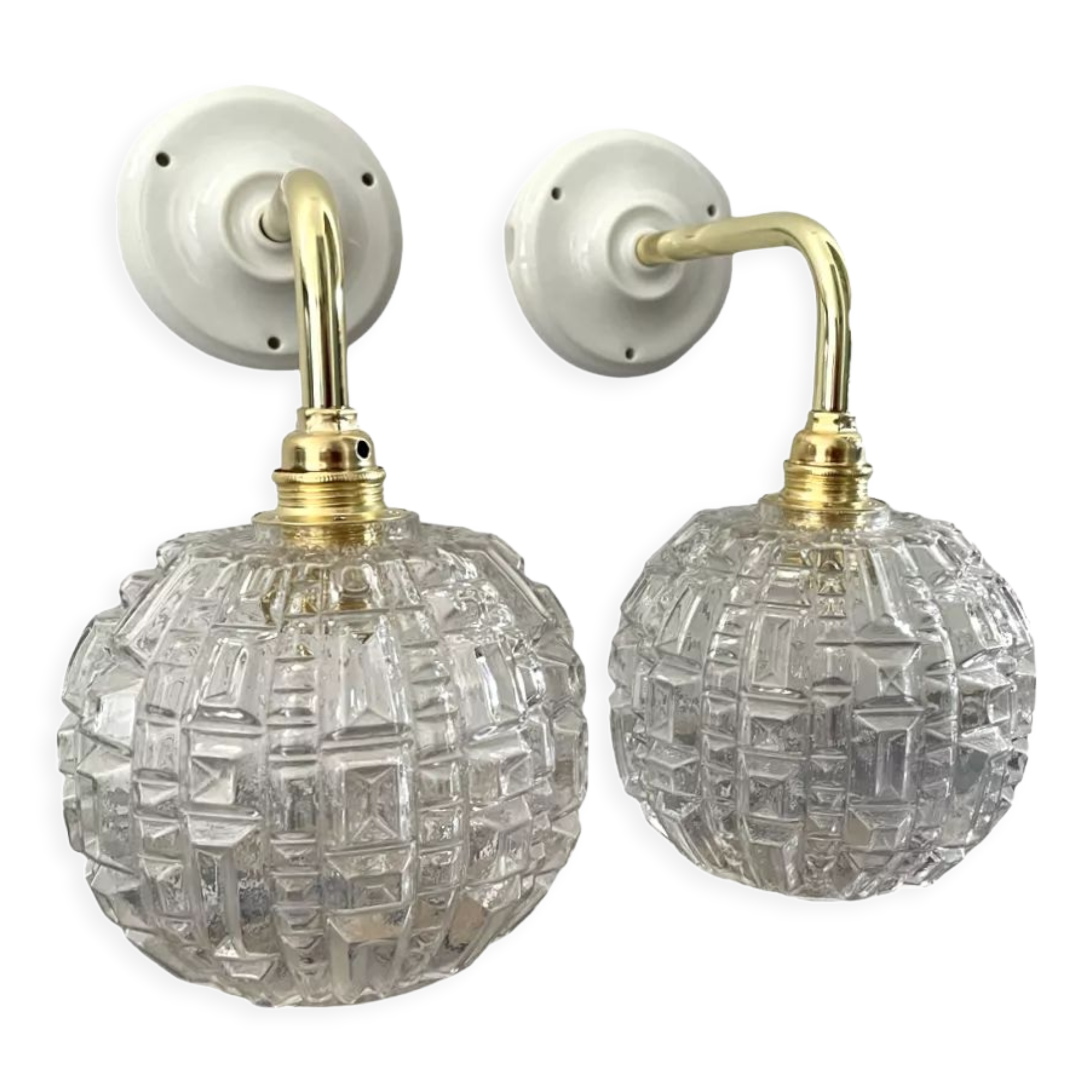 Pair of vintage wall sconces globes