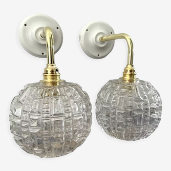 Pair of vintage wall sconces globes