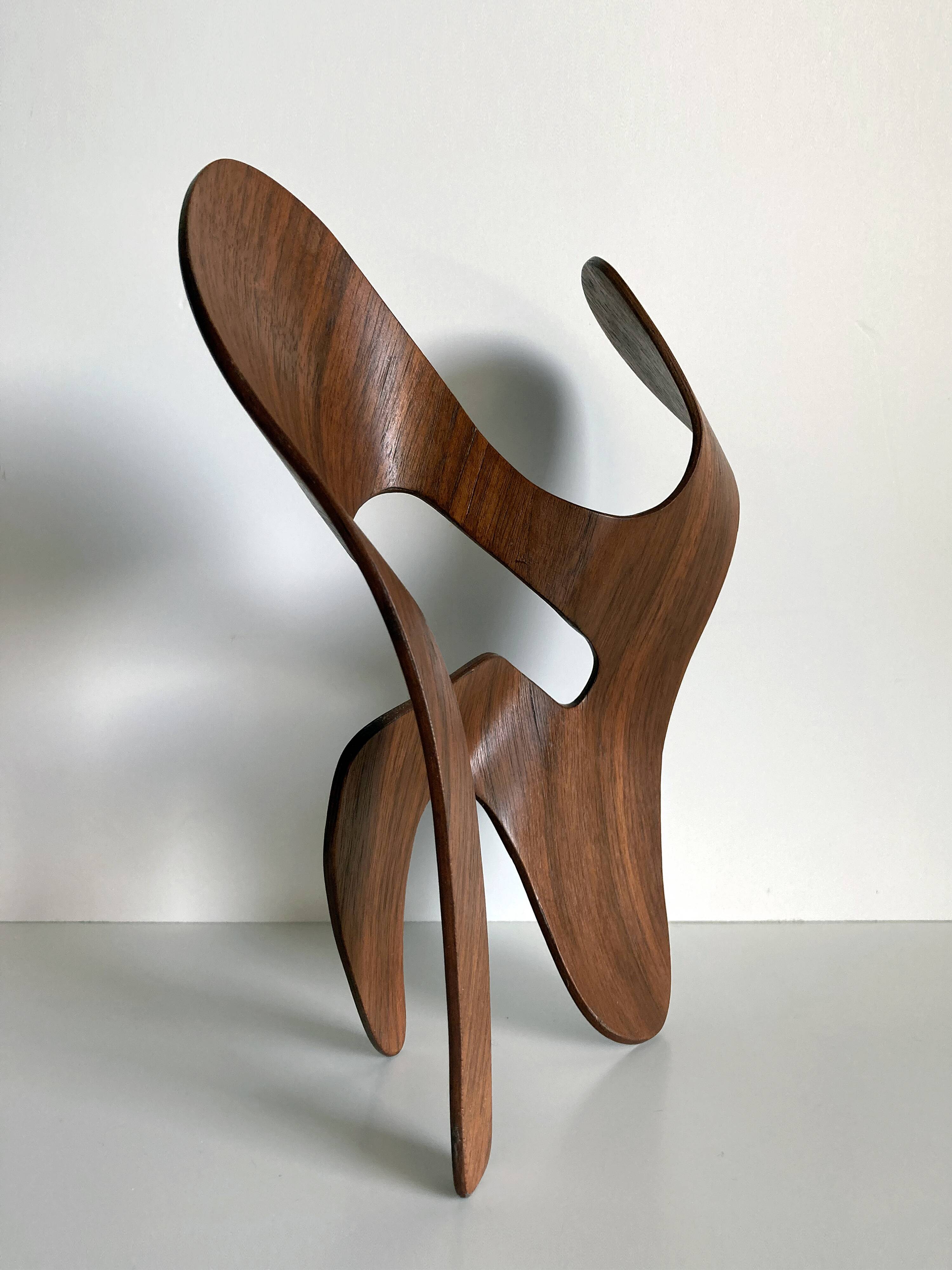 Mrs. Charles Eames_ The shadow does not bend, walnut plywood sculpture