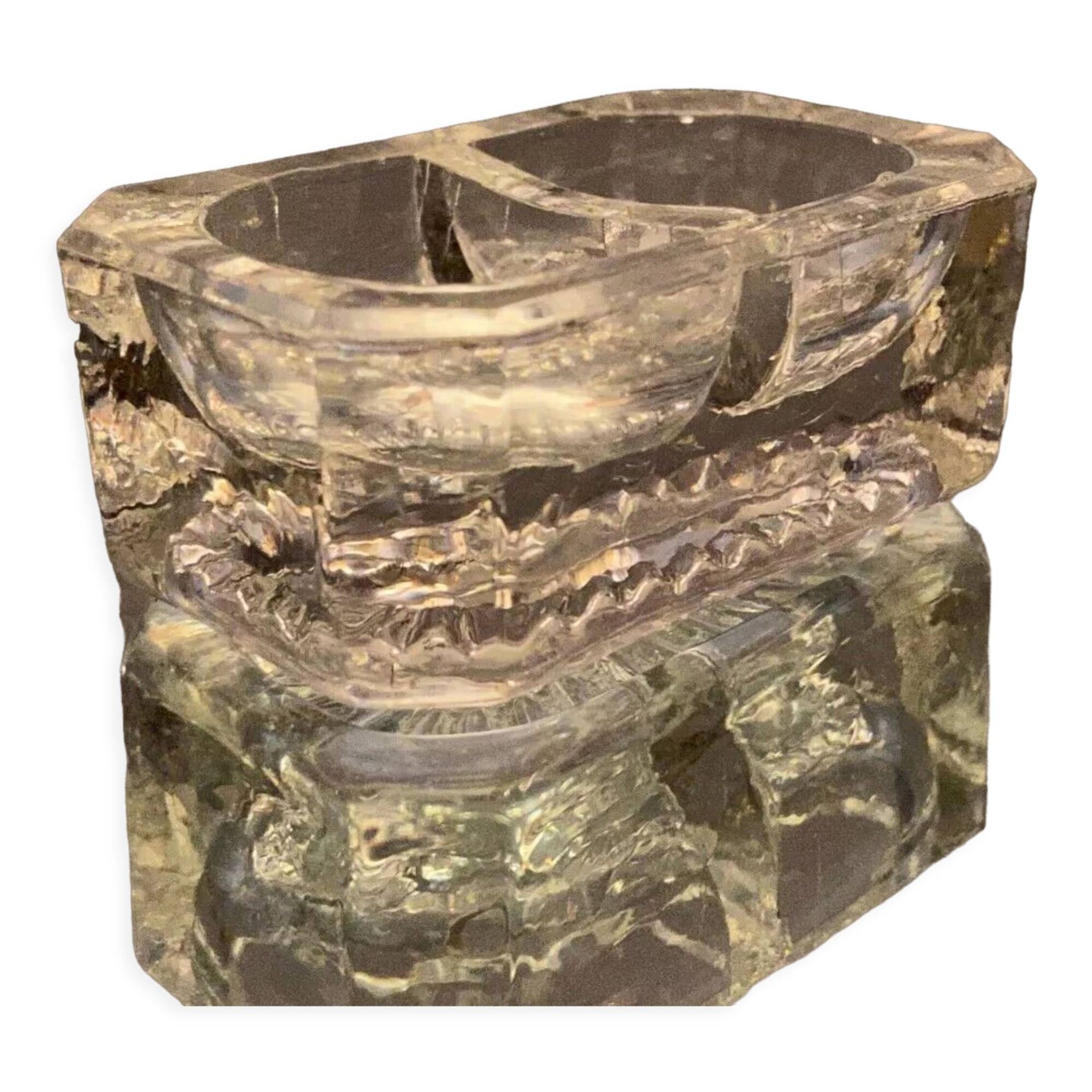 Double crystal salt dish