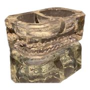 Double crystal salt dish