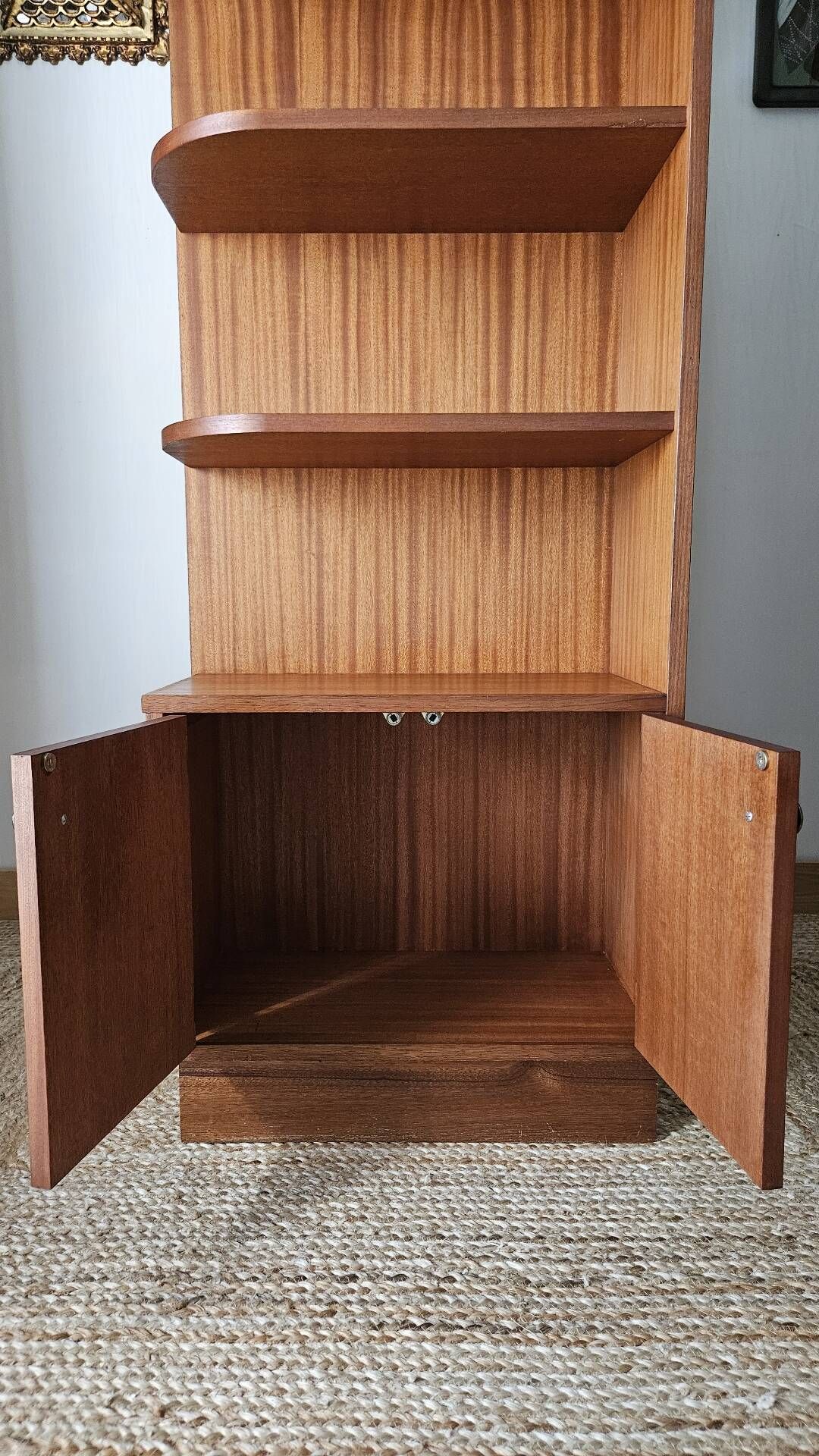 Vintage teak corner bookshelf
