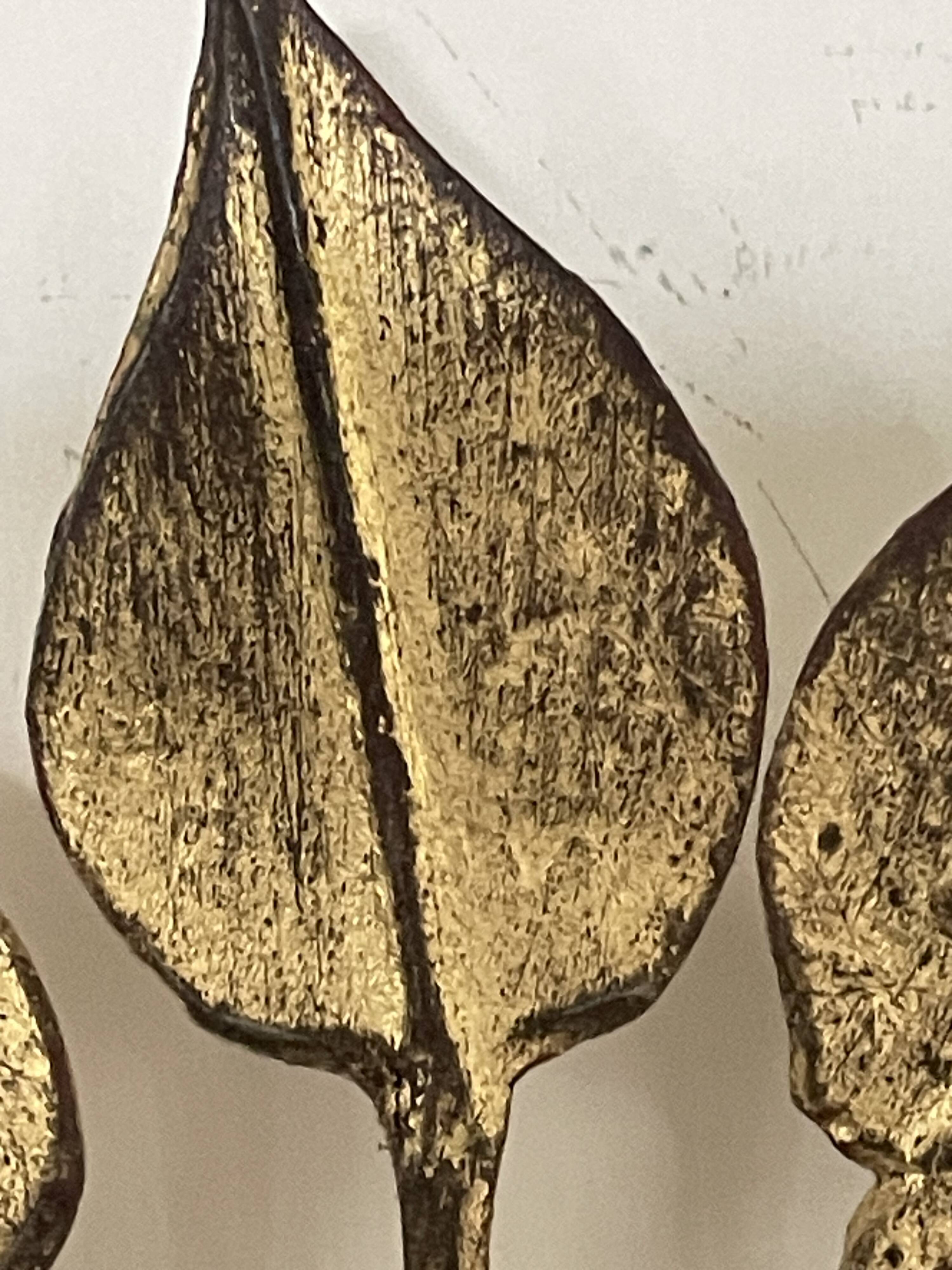 Pair of golden foliage wall lights circa 1960