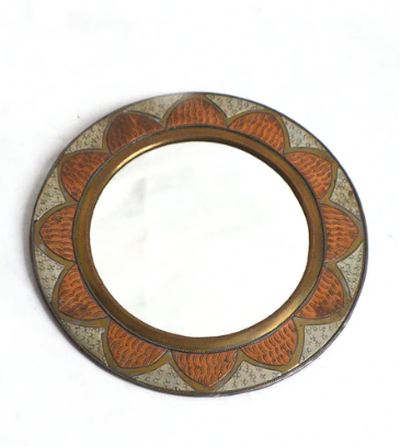 Moroccan copper and brass mirror