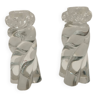 Paire de bougeoirs Baccarat