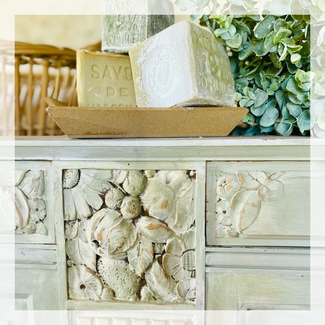 Carved flowered sideboard