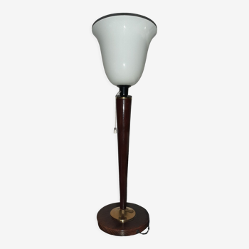 Lampe opaline tulipe art déco